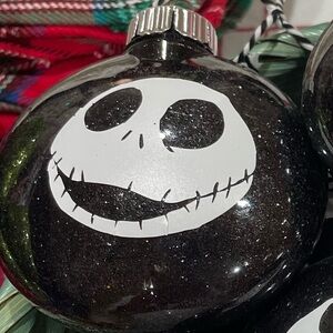 Black Glitter Jack Skellington Nightmare Before Christmas Holiday Ornament